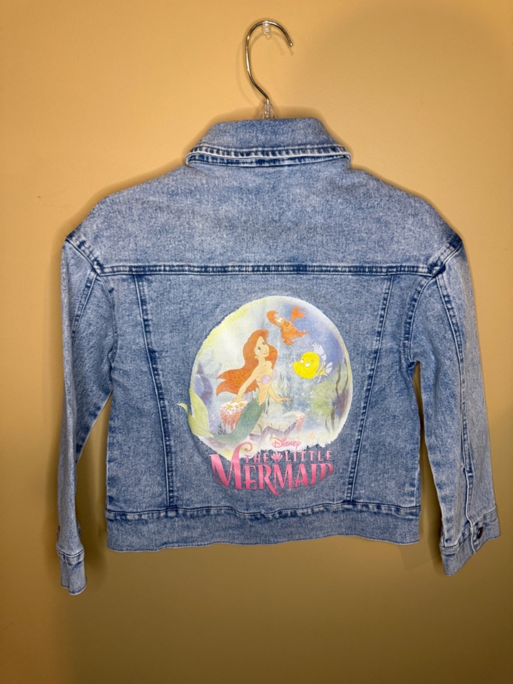 Disney Little Mermaid Denim Jacket Girls Size 8 Ariel Jacket